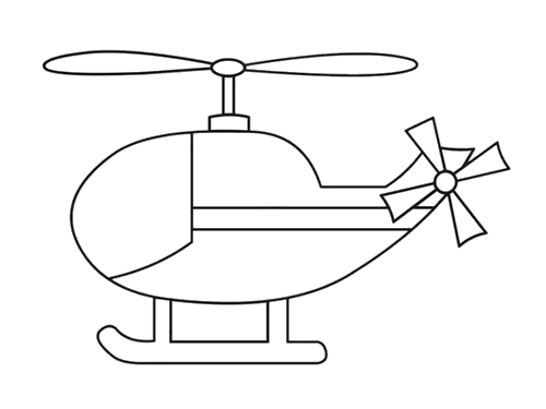 双螺旋桨直升机简笔画图片