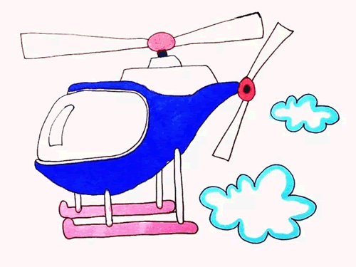 炫酷的直升飞机简笔画