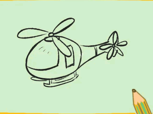 飞翔的直升机简笔画