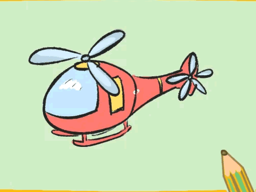 飞翔的直升机简笔画