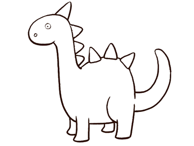 恐龙怎么画简单画笔图片