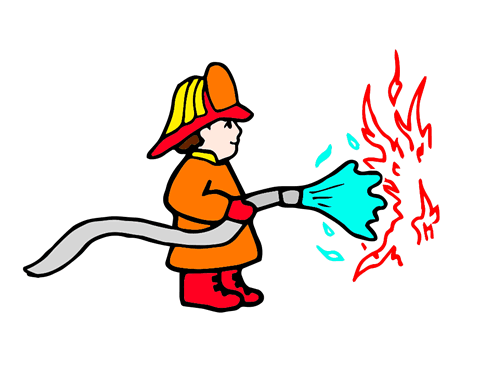 消防员救火简笔画