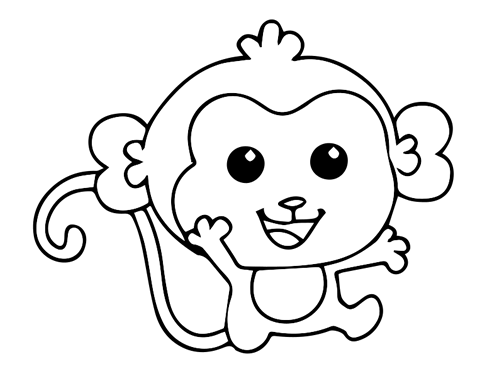 小猴子简笔画可爱图片