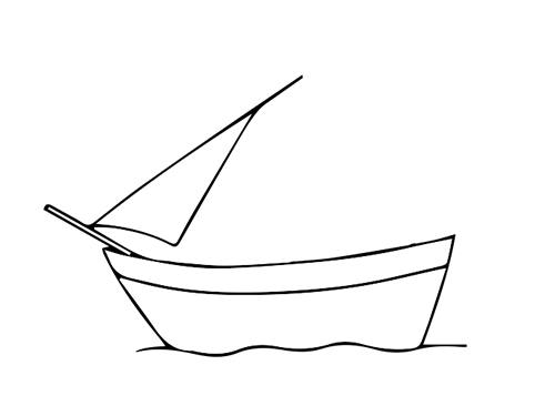 亲子帆船简笔画