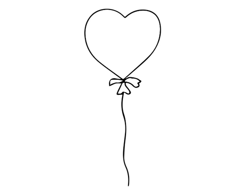 爱心气球简笔画简单图片