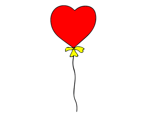 画爱心气球简笔画图片