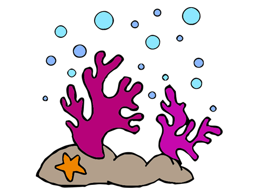 珊瑚礁卡通简笔画