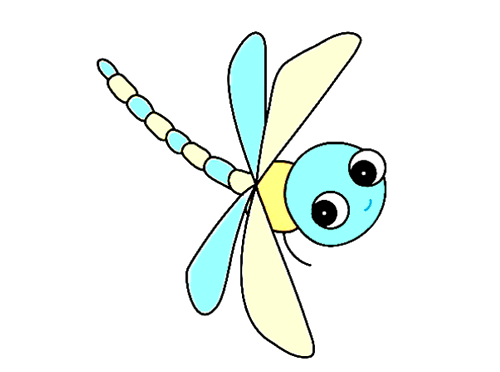 卡通蜻蜓的简笔画 
