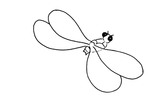 逼真的蜻蜓简笔画 