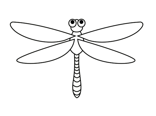 简单卡通蜻蜓简笔画 