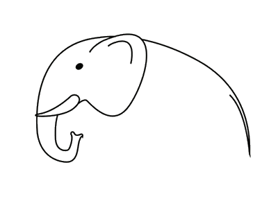 简单幼儿园大象简笔画