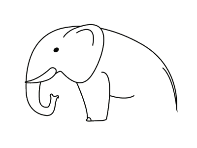 简单幼儿园大象简笔画