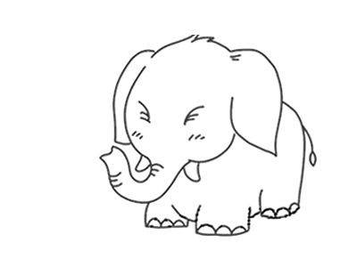 玩皮球的小象简笔画