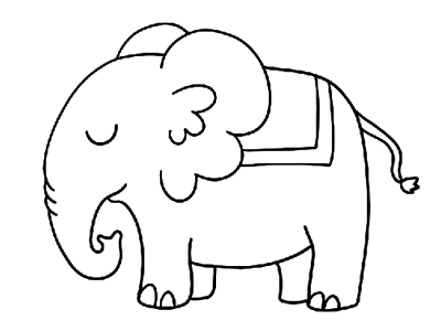 非洲大象简笔画图片