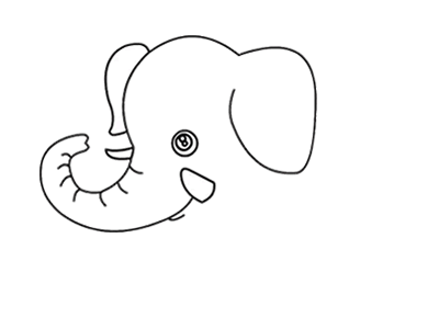 可爱卡通大象简笔画