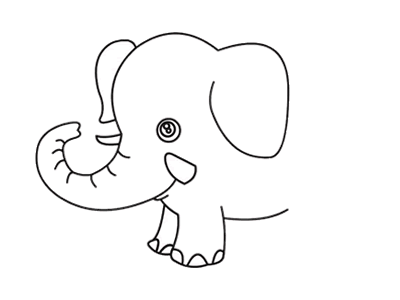 可爱卡通大象简笔画
