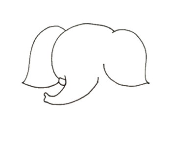 大象的耳朵简笔画图片
