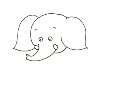大象的耳朵简笔画图片