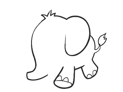 可爱的卡通大象简笔画