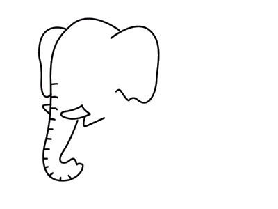 简单线条大象简笔画
