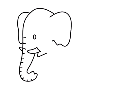 简单线条大象简笔画