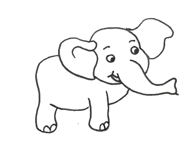 可爱大象简笔画