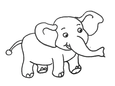 大象格子简笔画图片