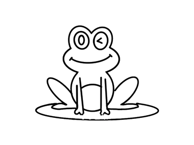画青蛙的简笔画荷叶图片
