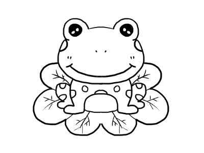 青蛙简笔画蹲荷叶上的画法