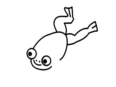 蛙跳动作简笔画图片