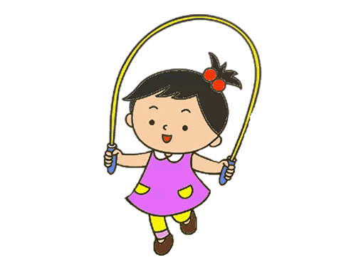 可爱小女孩跳绳简笔画图片