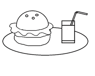 汉堡大餐怎么画图片
