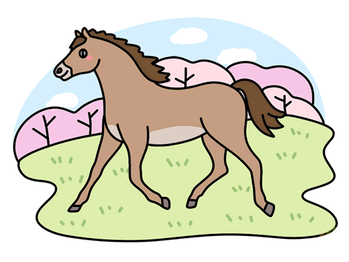 画一匹出色的马简笔画图片