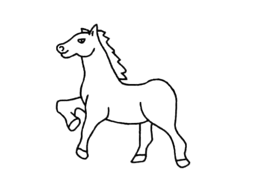 一匹马的简笔画图片