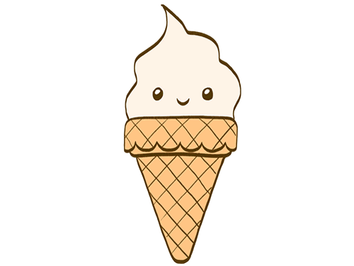 萌萌的简笔画冰淇淋图片