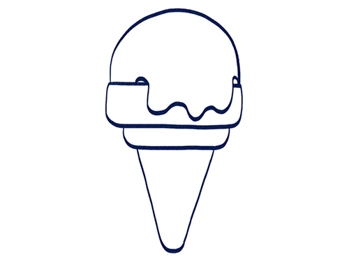 融化中的冰淇淋简笔画