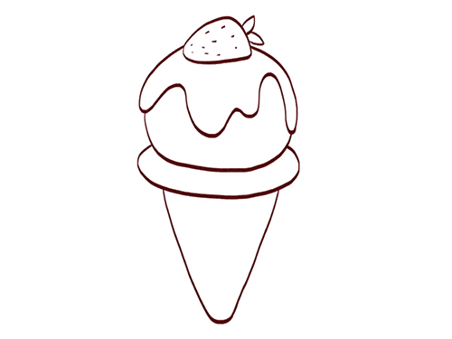 草莓冰淇淋简笔画