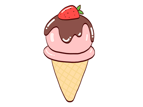 草莓冰淇淋简笔画
