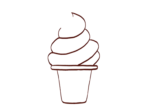 樱桃冰淇淋简笔画图片
