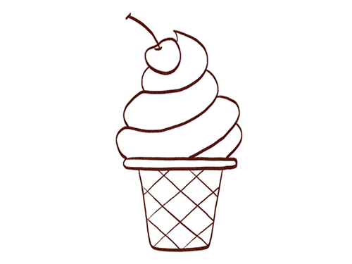 樱桃冰淇淋简笔画