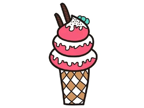 好吃的冰淇淋简笔画