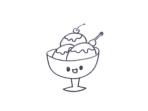 一杯冰淇淋简笔画