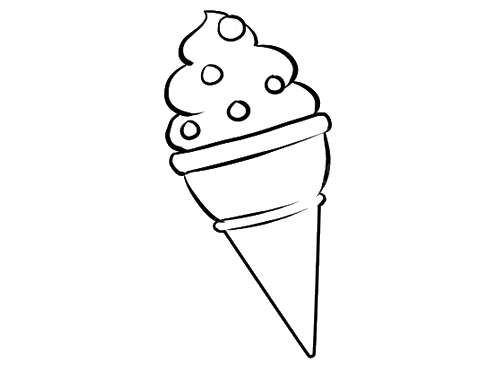 冰淇淋的简笔画蛋筒图片