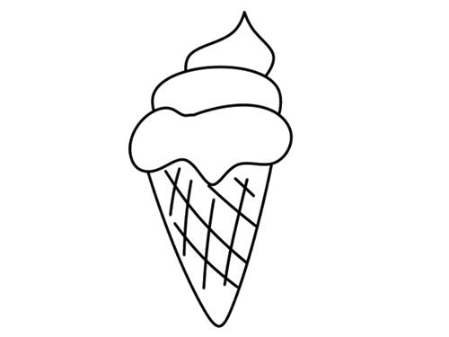 草莓味冰淇淋简笔画