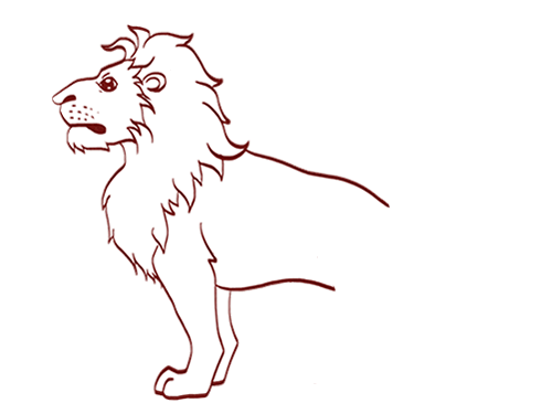 一只霸气的狮子简笔画
