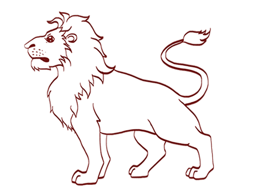 一只霸气的狮子简笔画