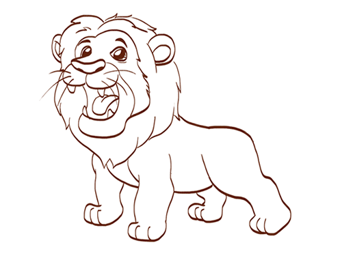 一只凶猛的狮子简笔画