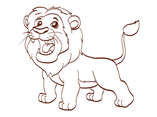 一只凶猛的狮子简笔画