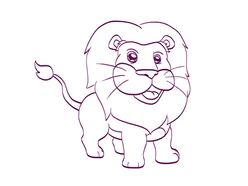 胆小的狮子简笔画图片