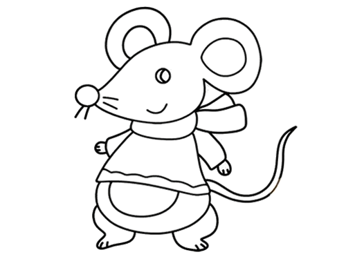 老鼠简笔画可爱呆萌图片